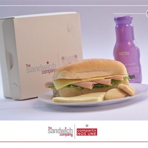 Caja de refrigerio de sandwich y té hatsu