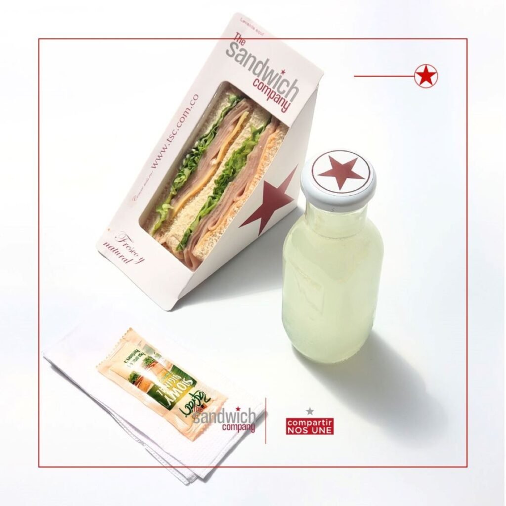 Refrigerio empresarial de Sandwich de Jamón & Queso con Limonada. Una opción Práctica e Innovadora para tus reuniones y eventos