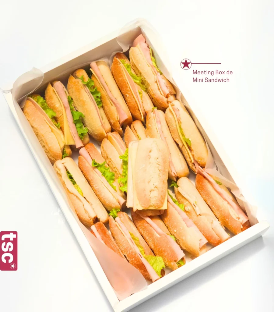 Caja de mini sandwich para reuniones