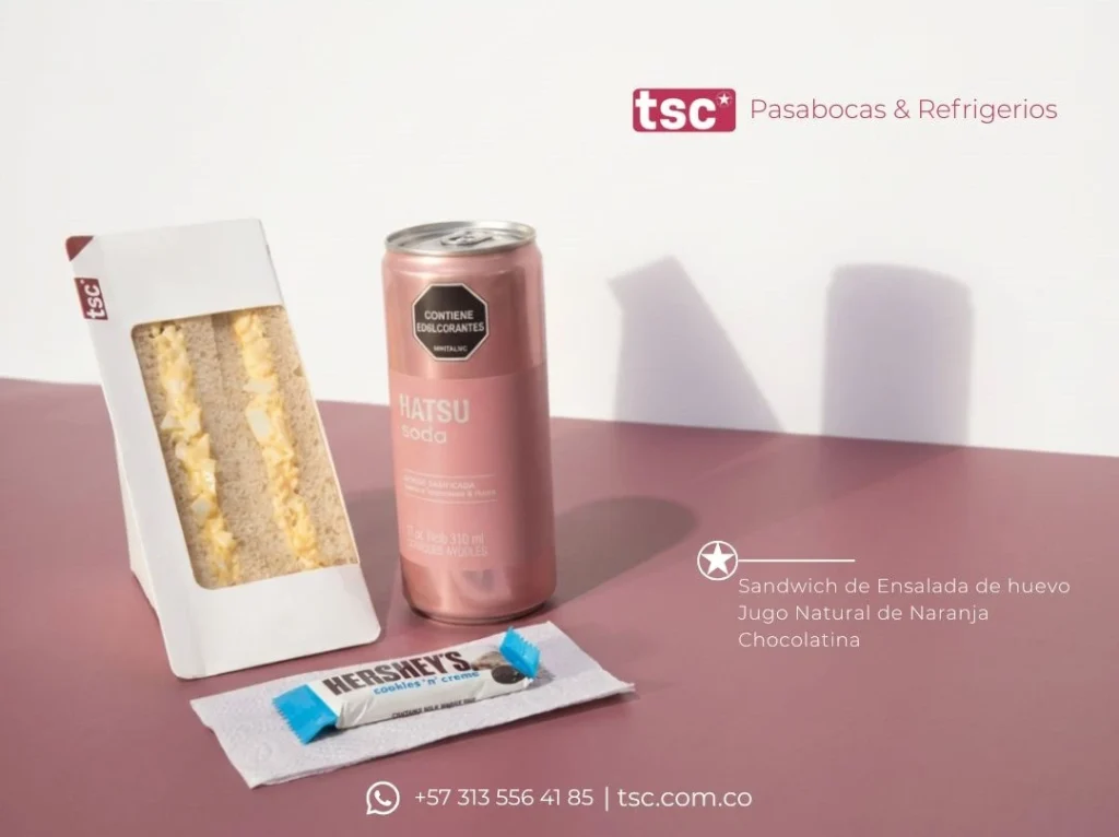 Refrigerio de Sandwich de Huevo y Soda Hatsu